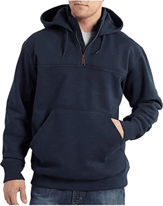 OEM Custom Wholesale 100% Cotton Fleece Baggy 1/4 Zipper Printed Cotton Pullover Three Quarter Half Zip Hoodie for Men - Product Image 4
