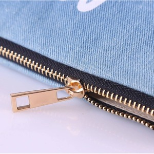 Pochette de maquillage de voyage Portable tissu gras coton toile unie tissu éponge avec étui à cosmétiques à fermeture éclair pour un rangement pratique - Product Image 3