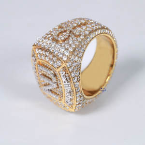 Customizable 925 Sterling Silver Unisex Hip Hop Ring with VVS Clarity Moissanite Diamond Crafted Letter Pattern Jewelry - Product Image 6