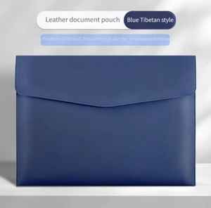 Sac de rangement en cuir véritable Vintage Faux cuir A4 pour documents, grande capacité, double couche, pour la protection des fichiers et des ordinateurs portables. - Product Image 3