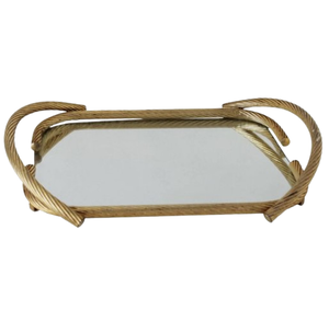 Espejo de Metal Rectangular, bandeja decorativa plateada, hogar, Hotel, restaurante, Bar, utensilios de cocina, decoración de mesa, Navidad - Product Image 4