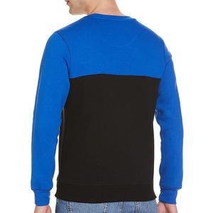 Sudadera de punto con cuello redondo y bloques de color para hombre, corte regular, informal de otoño, azul y negro, de manga larga, bicolor - Product Image 4