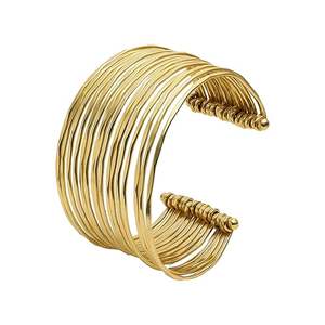 กำไลข้อมือทองเหลืองสีทองแบบปรับได้ทำด้วยมือกำไลข้อมือสไตล์โบฮีเมียนของผู้หญิงที่ทนทานเครื่องประดับวินเทจ - Product Image 1