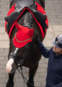 ที่ครอบหูม้าแบบถักโครเชต์ทันสมัย น้ำหนักเบา ระบายอากาศได้ดี ซักได้ อุปกรณ์เสริมสำหรับขี่ม้า ป้องกันแมลง - Product Image 3