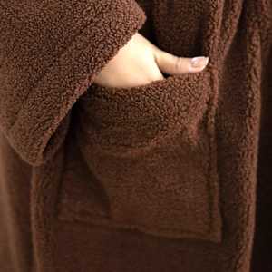 Automne et hiver chaud long corail velours épais Couple bain peignoirs hommes femmes Robe serviettes de bain pour adultes - Product Image 5