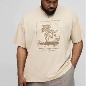 2025 surdimensionné hommes coton T-Shirt Premium couture qualité personnalisé Streetwear avec pour bouffée impression motif 100% 240GSM coton - Product Image 1