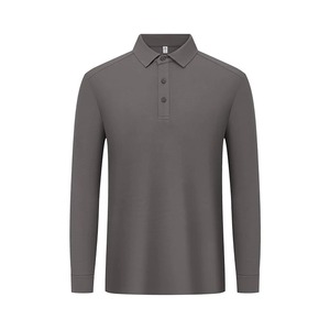 เสื้อโปโลแขนยาวผ้าฝ้ายแท้สำหรับผู้ชาย ชุดทำงานทีมฤดูใบไม้ร่วงฤดูหนาว เสื้อเยาวชน มีหลายสีให้เลือก - Product Image 5