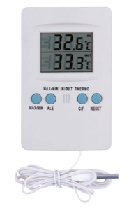 Termómetro Digital de Plástico Duradero con Pantalla LCD, Alimentación por Batería para Uso en Interiores/Exteriores, Funciones de Temperatura y Humedad Máxima/Mínima - Product Image 5