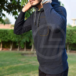 Sweat à capuche en coton mélangé avec toucher doux et sweat à capuche confortable à manches longues avec logo personnalisé imprimé - Product Image 5