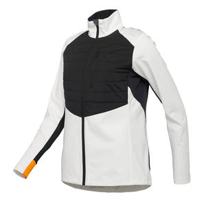 Veste matelassée blanche et noire de style personnalisé avec un design softshell, veste d'hiver imperméable rembourrée - Product Image 1