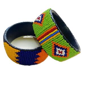 Bracelets brodés de perles personnalisés avec des perles de rocaille, bracelets ethniques en perles de rocaille, bijoux brodés faits à la main - Product Image 5