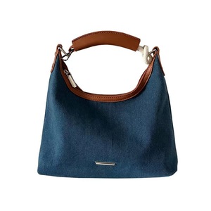 Bolso de mano de tela vaquera de PU Estilo Vintage, bolso de hombro cruzado para axilas, bolso ligero para mujer - Product Image 1
