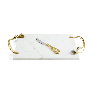 Grande planche à fromage à la grenade avec couteau Plateau de service de charcuterie en marbre de luxe pour les fêtes et les cadeaux - Product Image 5