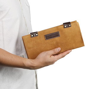 Estuche Porta Tijeras de Peluquería de Cuero Genuino, Reutilizable, Duradero, Bolsa Enrollable Profesional para Herramientas de Salón - Product Image 6