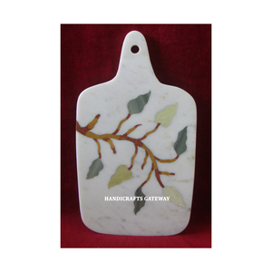 Nuevo diseño más vendido atractivo hermoso mármol blanco incrustaciones con hermosa tabla de cortar con patrón de flores para el hogar - Product Image 1
