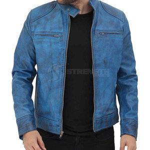 Veste en cuir de vachette de haute qualité pour homme, couleurs personnalisées, col montant, coupe-vent et respirante, disponible en gros - Product Image 1
