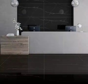Carrelage mural en porcelaine de qualité supérieure noir Roxy 60x120 aspect marbre onyx poli brillant 20mm d'épaisseur pour hall extérieur, salle de bain - Product Image 6