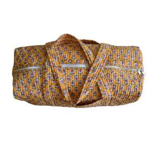 Cotton Eco-Friendly Zipper Floral Indian Block Print Boho Quilted Weekender Luxury <b>Lightweight</b> Duffle <b>Travel</b> <b>Bag</b> Shoulder Carry - Product Image 4