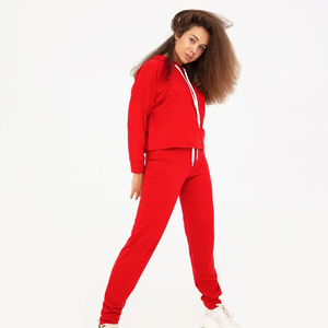 Survêtements décontractés d'hiver pour femmes, style streetwear, amples, épaules tombantes, logo personnalisé, motif uni, 100% coton, Haus Industries - Product Image 2