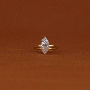 18KT Gold Fine Jewelry Trendy Classic Style Marquise Cut Prong Setting Wedding Engagement Ring IGI Certified Lab Grown Diamond - Product Image 1