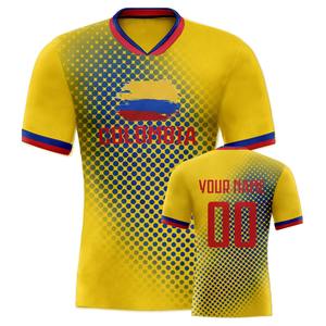 Maillot de football colombien personnalisé numéro de nom maillot de football uniforme d'entraînement de l'équipe pour les fans hommes femmes cadeau jeunesse - Product Image 1