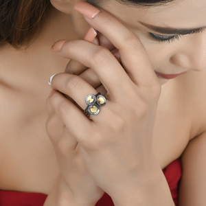 2025แหวนซ้อนเงินสเตอร์ลิงชุบทองสไตล์คลาสสิกสำหรับผู้หญิงสำหรับงานแต่งงานงานหมั้นหรืองานเลี้ยงดีไซน์ล่าสุด - Product Image 2