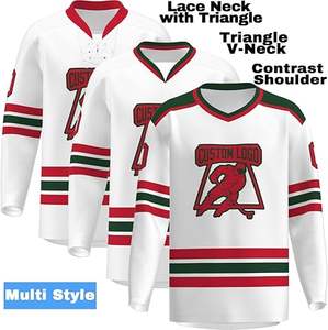 Custom Ice Hockey Jersey 2025 Sublimated Uniform Set Tackle Twill Stitched Pro Teamwear Pedidos al por mayor - Product Image 5