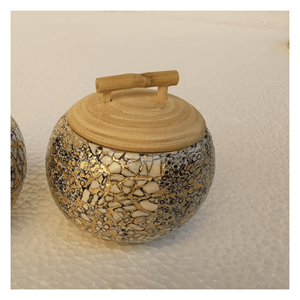 Jarrón de Bambú con Incrustaciones de Nácar, Recipiente de Almacenamiento de Bambú Natural con Incrustaciones de Concha para Té, Café, Especias y Decoración del Hogar, Vietnam - Product Image 5