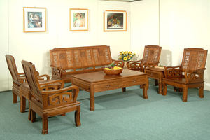 Sillón Modular Individual de Madera de Teca de Lujo, Estilo Clásico Chino, para Sala de Estar - Product Image 4