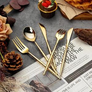 Juego de cubiertos galvanizados dorados, venta al por mayor, juego de cubiertos dorados de acero inoxidable, accesorios de cocina, uso de vajilla - Product Image 3