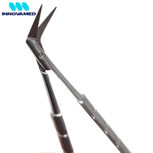 Tijeras de Precisión con Microresorte de Acero Inoxidable, Herramienta de Belleza para Cutículas de Uñas y Cejas, 4.5 Pulgadas, por INNOVAMED - Product Image 5