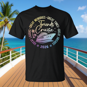 T-shirt coordinata personalizzabile per il viaggio di crociera Friends 2026 - Abbigliamento promozionale per il personale a bordo - Product Image 3