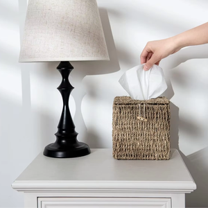 Support de boîte à mouchoirs en jonc de mer avec couvercle Vaisselle Ustensiles de cuisine Écologiquement et sans danger pour la santé Produits vietnamiens en gros. - Product Image 2