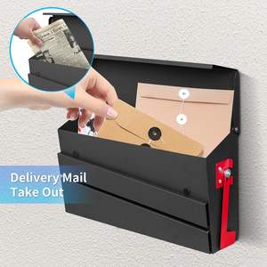 Boîte aux lettres murale personnalisée, métal minimaliste, acier galvanisé, style moderne, serrure à téditon, articles durables, prix d'usine OEM ODM - Product Image 6