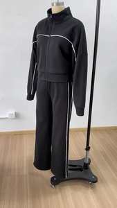 ชุดวอร์ม2ชิ้นแบบลำลองสำหรับทุกเพศชุดออกกำลังกายแบบรูดซิปมีฮู้ดระบายอากาศได้ตามสั่งฤดูใบไม้ผลิแฟชั่น - Product Image 6