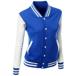 Single Button Closure Lightweight Women Varsity <b>Jackets</b> Customised Logo Printing Streetwear Style Full Sleeves OEM 2025 - Product Image 2