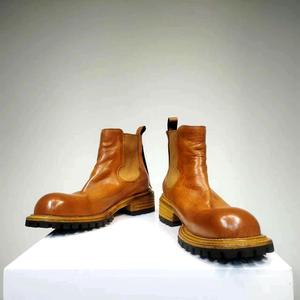 Bottines en cuir pour femmes, bottines à talon en cuir pour dames et bottes en cuir mi-hautes pour un usage décontracté et pour les soirées - Product Image 4