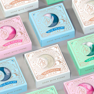 Vente en gros de boîtes en papier kraft en carton recyclé haut de gamme écologique personnalisé laminé brillant et mat pour emballage de savon de luxe - Product Image 1