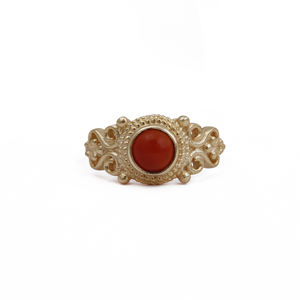 Handmade Gold Plated Bezel Setting Carnelian <b>Stone</b> <b>Ring</b> Unique Boho Style Adjustable Gemstone Jewelry Brass Dainty Birthstone - Product Image 1