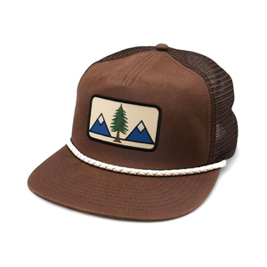 Venta al por mayor de gorras de camionero de 5 paneles sin estructura de malla personalizada con logotipo de parche bordado de ala plana gorras deportivas de cuerda de alta calidad para correr - Product Image 4