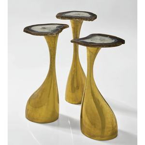 Mesa auxiliar de Metal con tapa de madera para decoración de sala de estar, novedad de 2023, mesas auxiliares modernas para decoración del hogar, superventas - Product Image 1