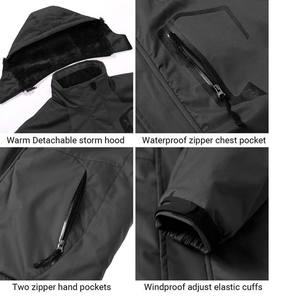 Bleu océan exclusif Premium High Street hommes hiver écologique toile veste de pluie imperméable capuche chaud polaire doublure fermeture éclair - Product Image 4