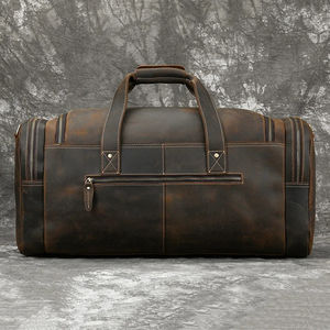 Custom Professional Genuine Leather <b>Overnight</b> <b>Bag</b> Luxury Travel Duffel <b>Bag</b> Blank Vegetable Leather High End Duffel <b>Bags</b> - Product Image 5