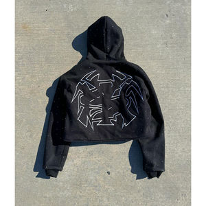 Thermal Hoodie Relax Fit and Never Fading Quality Studded With Rhinestone Streetwear Hoodie High Quality OEM Customized Service - Product Image 6