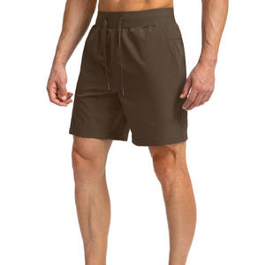 กางเกงขาสั้นลำลองของผู้ชายคุณภาพสูงพร้อมโลโก้ที่กำหนดเองน้ำหนักเบาลายทึบย้อมสีล้วน-มาใหม่! - Product Image 1