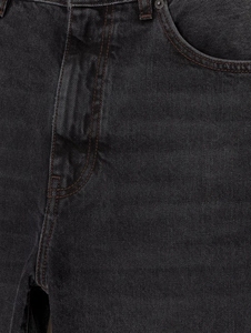 กางเกงยีนส์ขาบานสำหรับผู้ชาย, กางเกงยีนส์ขาบานสีดำกางเกงยีนส์ทรงหลวม100% ผ้าฝ้ายโอเวอร์ไซส์สำหรับใส่เล่นสเก็ต - Product Image 4