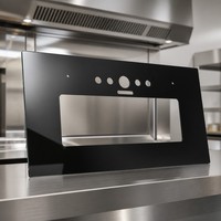 Kaca Pelindung Cipratan Range Hood yang Ramping - Kaca Tempered Hitam 4mm dengan Cetakan Sablon Sutra dan Potongan Khusus