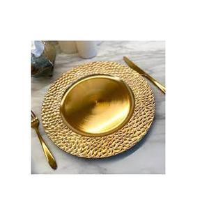 Vaisselle d'événement de mariage de qualité supérieure Assiette de chargeur de service de nourriture arrondie Assiette de chargeur de concepteur en acier inoxydable - Product Image 2