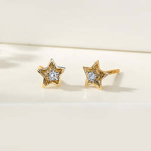 ต่างหูหยดน้ำชุบทอง14K สำหรับผู้หญิง - Product Image 1