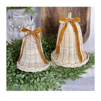 Cloches de Noël en rotin écologiques pour décor de vacances rustique